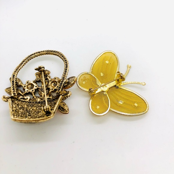 Beautiful Vintage Flower & Butterfly Brooch lot - Picture 6 of 9